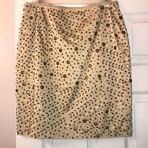 Lafayette 148 Studded Cotton Skirt